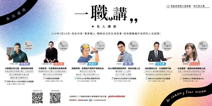 勞動部勞動力發展署桃竹苗分署辦理「一職講」系列名人講座圖片